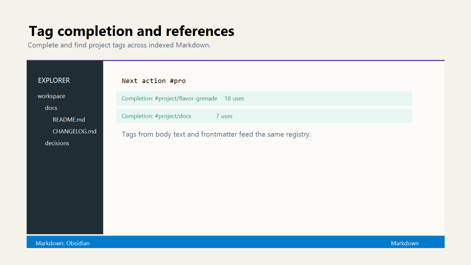 Flavor Grenade tag completion and references